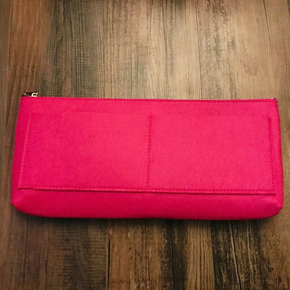 JennyKrafts Hot Pink Extra Large Organizer Felt Tote Bag with removable pouch - Picture 10 of 11